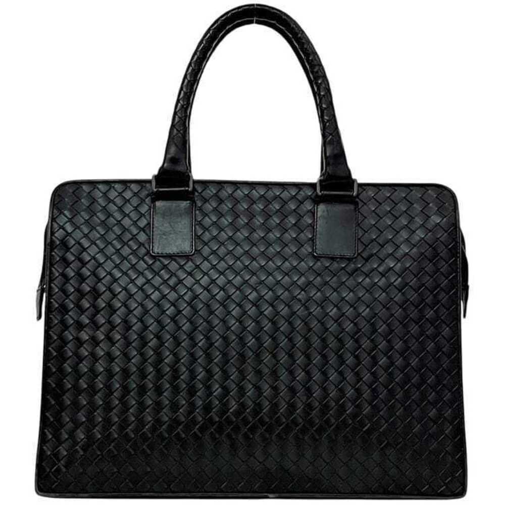 Bottega Veneta Business Bag Black Intrecciato Leather